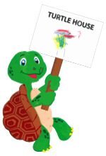 Turtle house logo from Children First Learning Center Foundation in Crown Point, IN